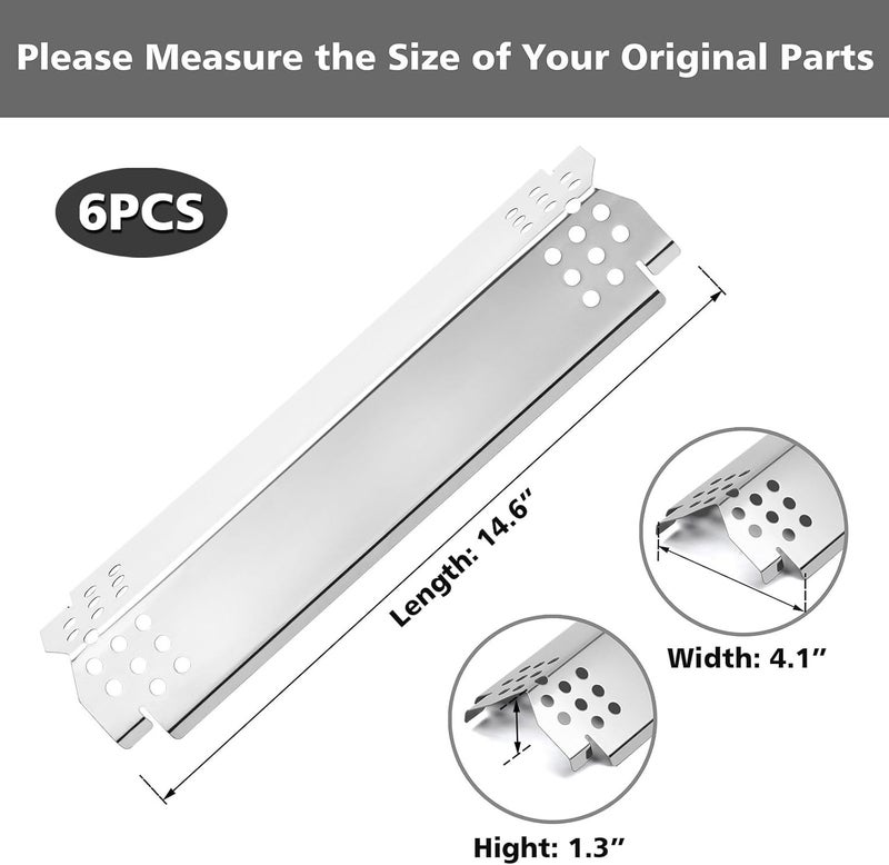 Barbqtime Grill Heat Plates Replacement Parts for Nexgrill, Stainless Steel Heat Tents for Home Depot Nexgrill 6 Burner Gas Grill, 14.6" Flame Cover Replacement Parts for Nexgrill 720-0896B - Image 3